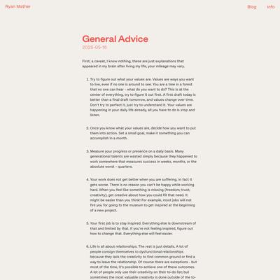 Ryan Mather | General Advice
