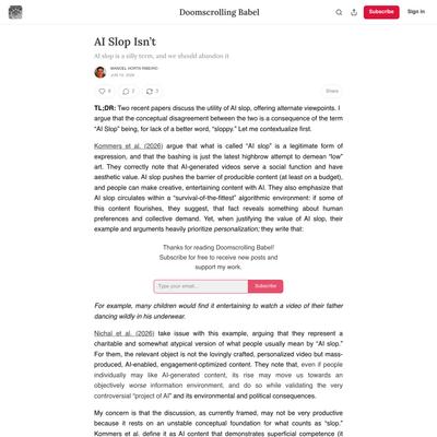 AI Slop Isn’t - by Manoel Horta Ribeiro