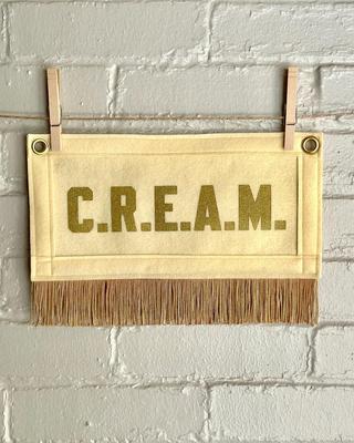 C.R.E.A.M. - Cash Rules Everything - Felt Banner With Gold Fringe - Etsy UK