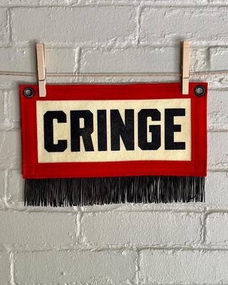 CRINGE- Wool Felt Banner With Fringe | Handmade Wall Decor | Cringe Core Gift | Nerdy and Niche - Etsy UK