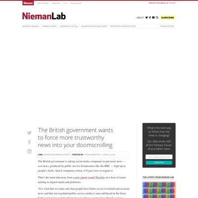The British government wants to force more trustworthy news into your doomscrolling