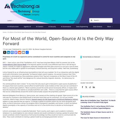 For Most of the World, Open-Source AI Is the Only Way Forward - Techstrong.ai
