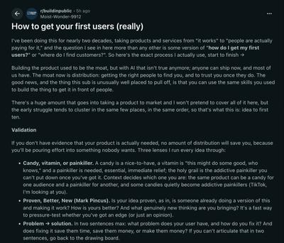 How to get your first users (really) : r/buildinpublic