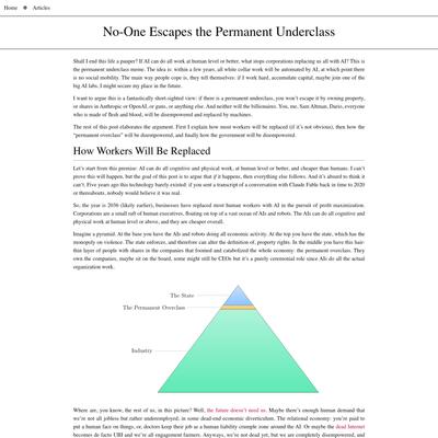 No-One Escapes the Permanent Underclass