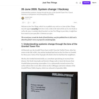26 June 2026. System change | Hockney - by Andrew Curry
