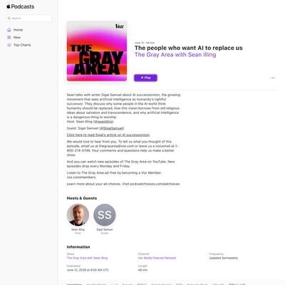 The people who want AI to repl… - The Gray Area with Sean Illing - Apple Podcasts
