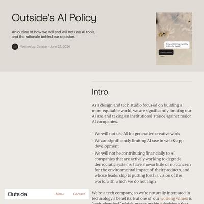 Outside's AI Policy - Outside