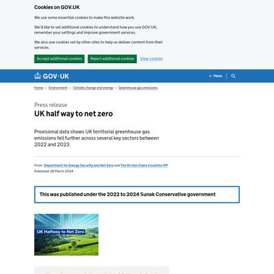 UK half way to net zero - GOV.UK