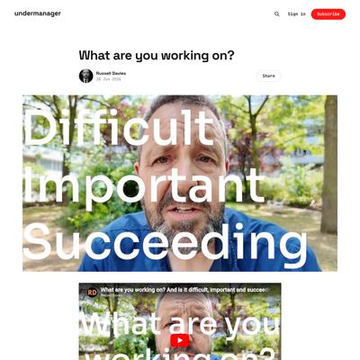 What are you working on?