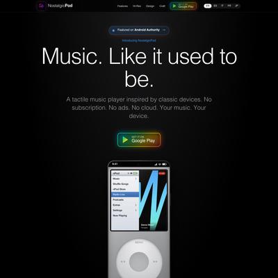 NostalgicPod — Music, like it used to be.