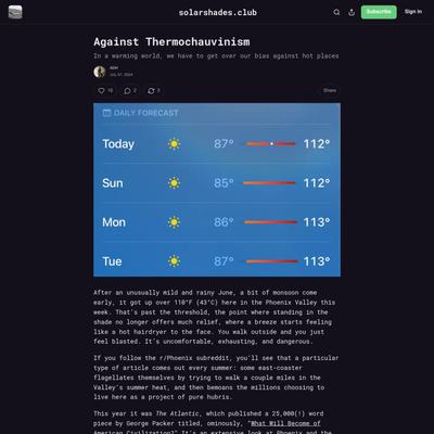 Against Thermochauvinism - by ADH - solarshades.club