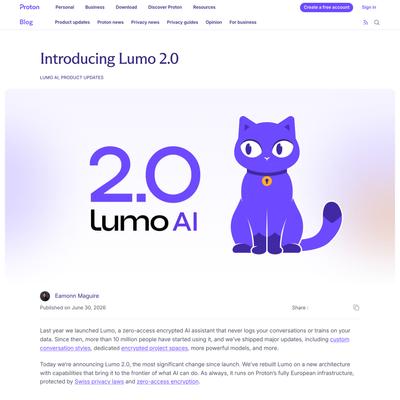 Lumo 2.0: The most powerful private AI | Proton