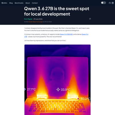 Qwen 3.6 27B is the sweet spot for local development - Quesma Blog