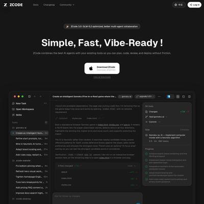 ZCode - Simple, Fast, Vibe‑Ready | Official Harness for GLM-5.2