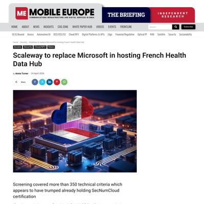 Scaleway to replace Microsoft in hosting French Health Data Hub - Mobile Europe