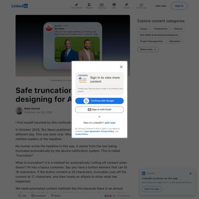 Safe truncation, or designing for AI | LinkedIn