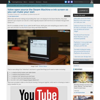 Valve open source the Steam Machine e-ink screen so you can make your own | GamingOnLinux