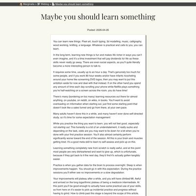 Maybe you should learn something | marginalia.nu