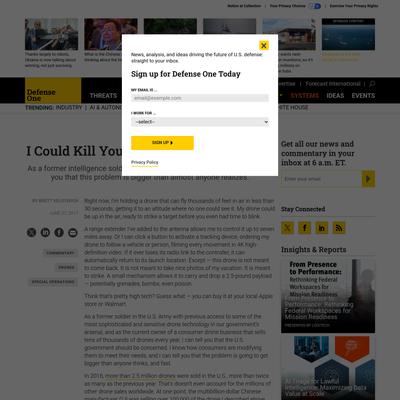 I Could Kill You with a Consumer Drone - Defense One