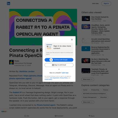 Connecting a Rabbit R1 to a Pinata OpenClaw Agent