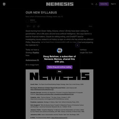 OUR NEW SYLLABUS - Nemesis Memos