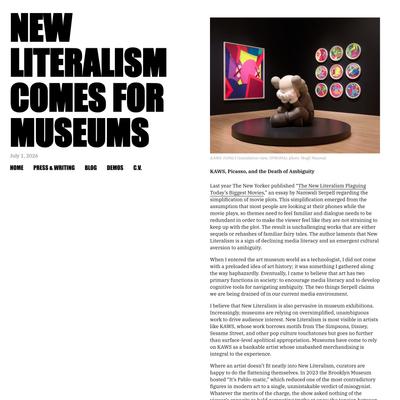 New Literalism Comes for Museums: KAWS, Picasso, and the Death of Ambiguity | Jay Mollica