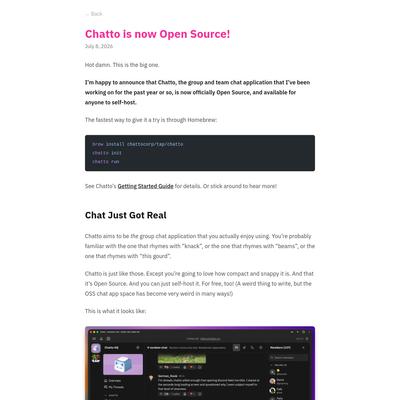 Chatto is now Open Source!