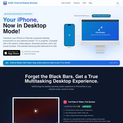 XeOS: The iPhone Desktop Experience for External Displays & Monitors