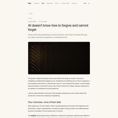AI doesn't know how to forgive and cannot forget | Tejas Parthasarathi Sudarshan