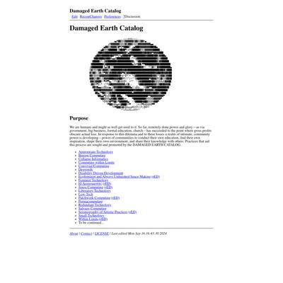 Damaged Earth Catalog