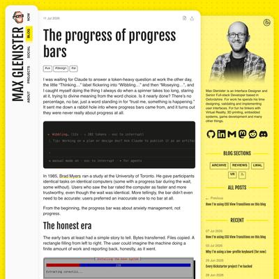 The progress of progress bars