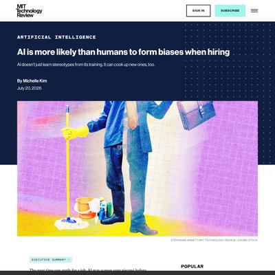 AI is more likely than humans to form biases when hiring | MIT Technology Review