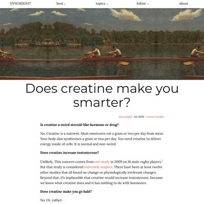 Does creatine make you smarter?