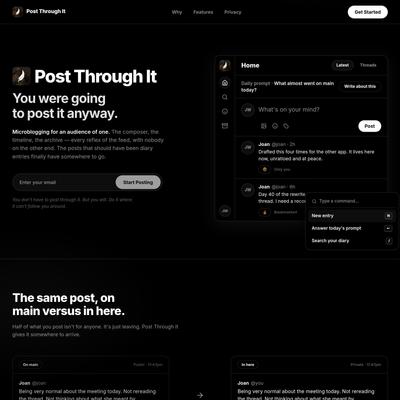 Post Through It — Microblogging for an audience of one