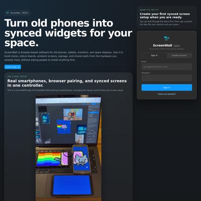 ScreenWall | Reuse Old Phones As Synced Widgets And Displays