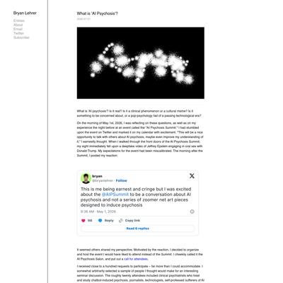 What is 'AI Psychosis'? · Bryan Lehrer