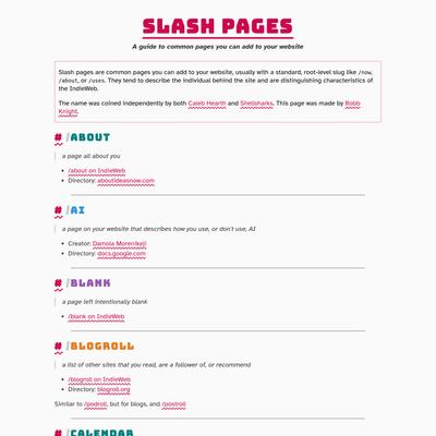 slash pages