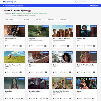 MUBI Movies Showing in United Kingdom - MubiFinder