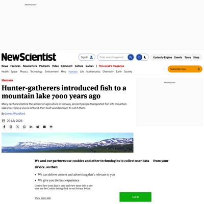Hunter-gatherers introduced fish to a mountain lake 7000 years ago | New Scientist