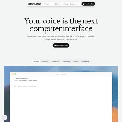 Epilude - Voice Productivity Suite for Mac