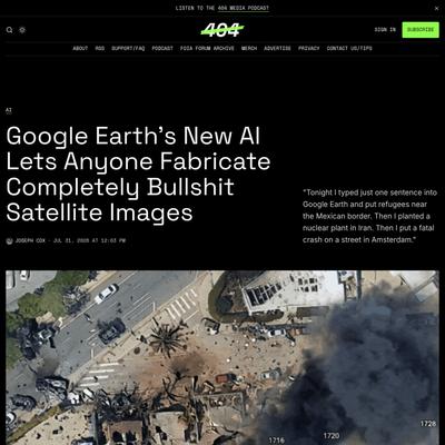 Google Earth’s New AI Lets Anyone Fabricate Completely Bullshit Satellite Images