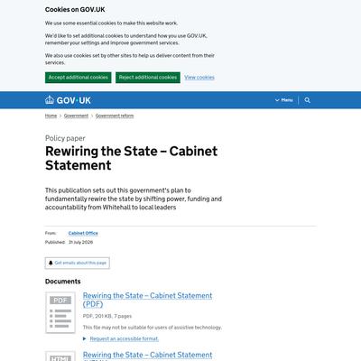 Rewiring the State – Cabinet Statement - GOV.UK