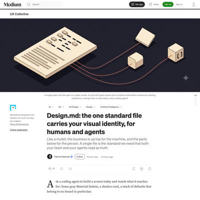 Design.md: the one standard file carries your visual identity, for humans and agents
