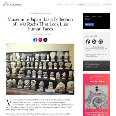 Chinsekikan Museum in Japan has Collection of Rocks with Human Faces