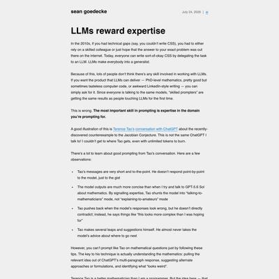 LLMs reward expertise