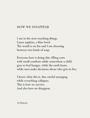 HOW WE DISAPPEAR