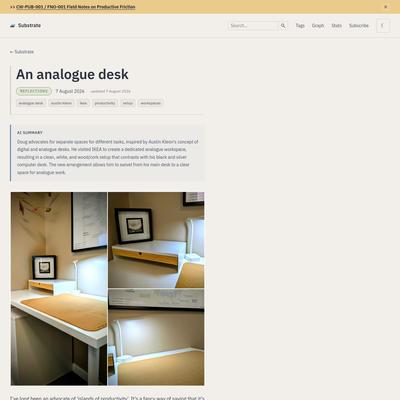 An analogue desk
