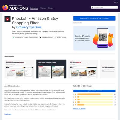 Knockoff - Amazon & Etsy Shopping Filter – Get this Extension for 🦊 Firefox (en-GB)