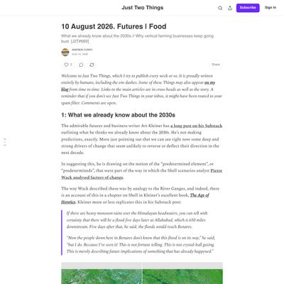 10 August 2026. Futures | Food - by Andrew Curry