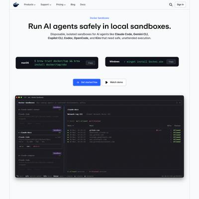 Docker Sandboxes | Sandboxes for Coding Agents | Docker